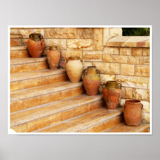 Clay Jars over Stone Steps Poster (Voorkant)