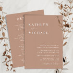 Clay Modern Typography all in one Simple Wedding Kaart<br><div class="desc">Clay Modern Typography All in one minimalist Wedding Wedding Invitation Kaart. Viel je speciale dag om met deze elegante en mooie huwelijksuitnodigingskaart om je speciale gelegenheid te verfraaien. Alle teksten zijn vooraf geregeld zodat u zich gemakkelijk en snel kunt personaliseren met uw eigen details. Als je nog meer aanpassingen of...</div>