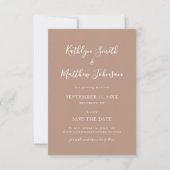 Clay Modern Typography Minimalist Photo Wedding Save The Date (Achterkant)