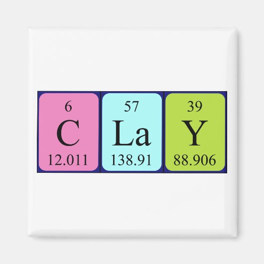 Clay Periodtable name magnet (Voorkant)