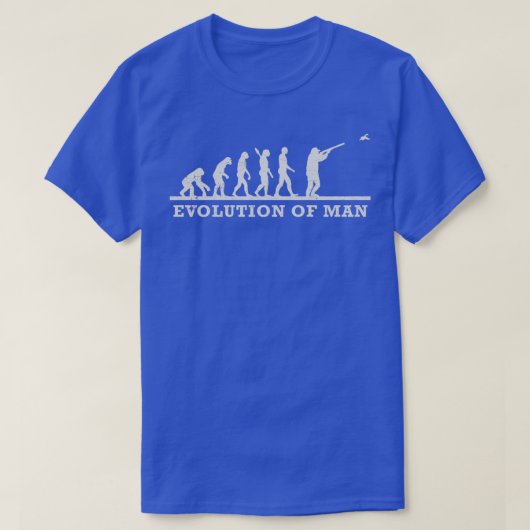 Clay Pigeon Funny Evolution of Man T-shirt (Design voorkant)