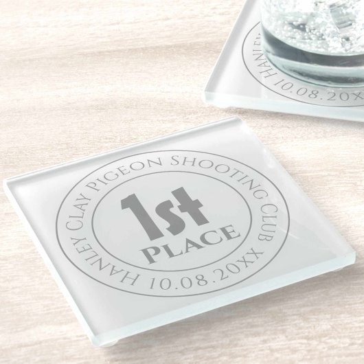 Clay Pigeon Shooting 1st Prize Trophy Award Glazen Onderzetter