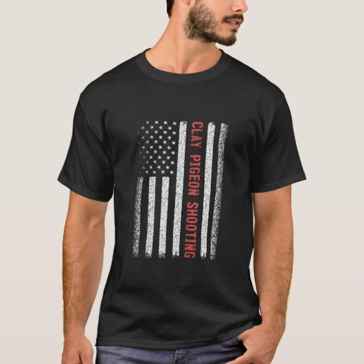 Clay Pigeon Shooting American Flag 4 juli Tan T-shirt (Voorkant)