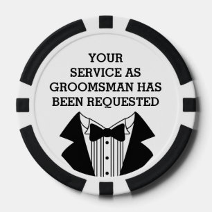 Clay Poker Chip Beste Man of Groomsman Uitnodigen