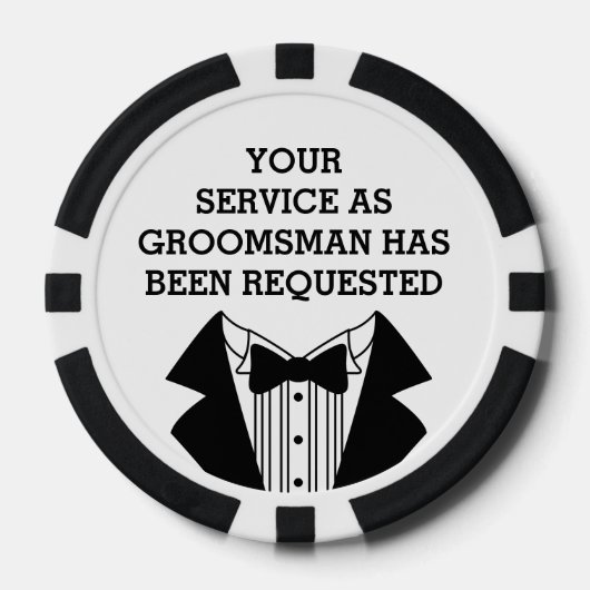 Clay Poker Chip Beste Man of Groomsman Uitnodigen (Voorkant)