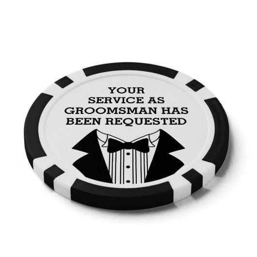 Clay Poker Chip Beste Man of Groomsman Uitnodigen (Bovenkant)