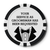 Clay Poker Chip Beste Man of Groomsman Uitnodigen (Voorkant)
