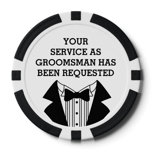 Clay Poker Chip Beste Man of Groomsman Uitnodigen (Voorkant)