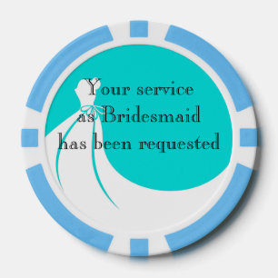 Clay Poker Chip Maid of Honor Bruidsmeisje Uitnodi