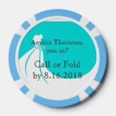 Clay Poker Chip Maid of Honor Bruidsmeisje Uitnodi (Achterkant)