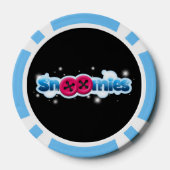 Clay Poker Chips, Baby Blauw Gestreepte Rand Poker Chips (Achterkant)