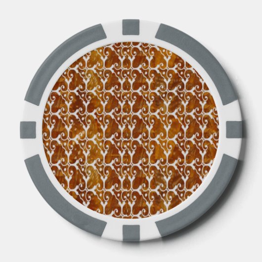 Clay Poker Chips Gouden Jewel Patronen (Voorkant)