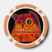 Clay Poker Chips/Sinaasappel Gestreept met Cool Ow Pokerchips (Achterkant)