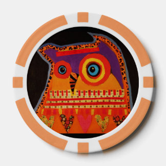 Clay Poker Chips/Sinaasappel Gestreept met Cool Ow Pokerchips
