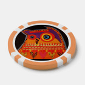 Clay Poker Chips/Sinaasappel Gestreept met Cool Ow Pokerchips (Enkel)