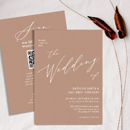 Clay QR Code allen in Één Moderne Manuscript Chic  Kaart