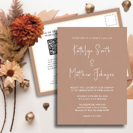 Clay QR Code allen in Één Moderne Manuscript Chic  Uitnodiging Briefkaart