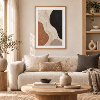 Clay Resonance | Minimal Abstract Plaster Art Prin Poster