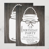 Clay Rustic Mason Jar 18th Birthday Kaart (Voorkant / Achterkant)