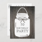 Clay Rustic Mason Jar Elk Leeftijd Verjaardagsfees Uitnodiging Briefkaart (Voorkant / Achterkant)