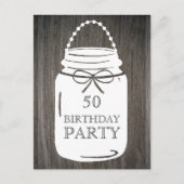 Clay Rustic Mason Jar Elk Leeftijd Verjaardagsfees Uitnodiging Briefkaart (Voorkant)