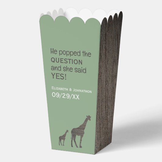 Clay Safari Giraffe, rustieke bruiloft Bedankdoosjes (Voorkant)