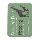 Clay Safari Giraffe, rustieke bruiloft Bewaar de d Magneet (Verticaal)