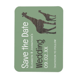 Clay Safari Giraffe, rustieke bruiloft Bewaar de d Magneet