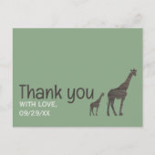 Clay Safari Giraffe, rustieke bruiloft dank u Briefkaart (Voorkant)
