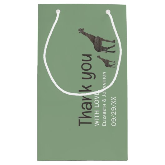 Clay Safari Giraffe, rustieke bruiloft dank u Klein Cadeauzakje (Achterkant)