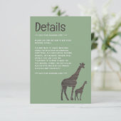 Clay Safari Giraffe, rustieke bruiloft detail Informatiekaartje (Staand voorkant)