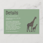 Clay Safari Giraffe, rustieke bruiloft detail Informatiekaartje (Voorkant)