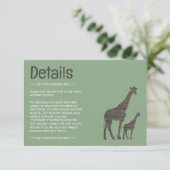 Clay Safari Giraffe, rustieke bruiloft detail Informatiekaartje (Staand voorkant)