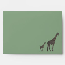 Clay Safari Giraffe, rustieke bruiloft Envelop