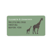 Clay Safari Giraffe, rustieke bruiloft Etiket (Voorkant)