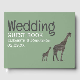 Clay Safari Giraffe, rustieke bruiloft Gastenboek