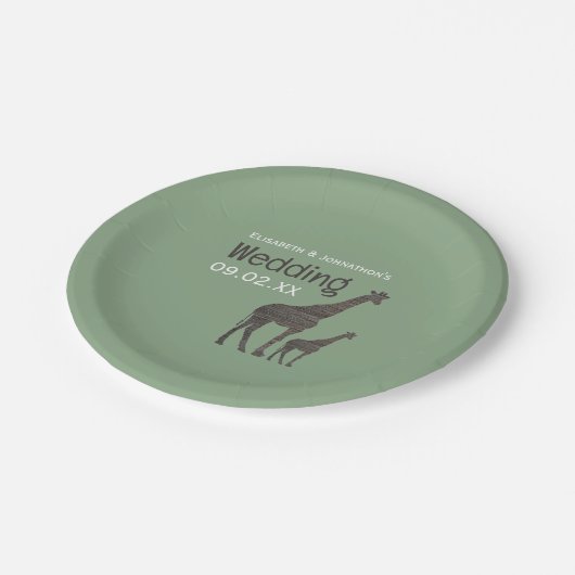 Clay Safari Giraffe, rustieke bruiloft Papieren Bordje (Gekanteld)