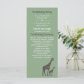 Clay Safari Giraffe, rustieke bruiloft Programmakaart (Staand voorkant)