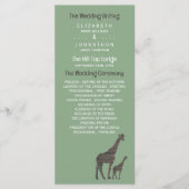 Clay Safari Giraffe, rustieke bruiloft Programmakaart (Voorkant)