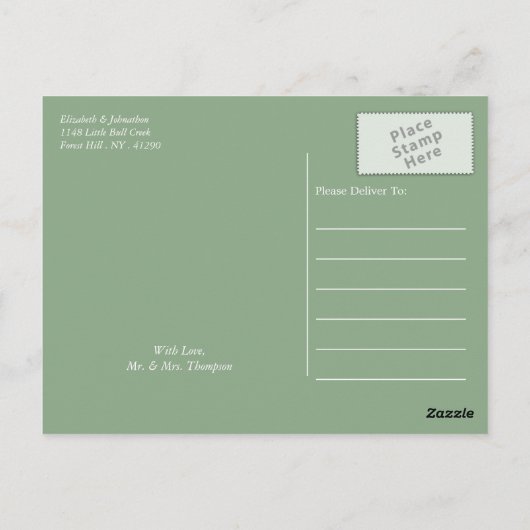 Clay Safari Giraffe, rustieke bruiloft Save the Da Briefkaart (Achterkant)