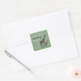 Clay Safari Giraffe, rustieke bruiloft Vierkante Sticker