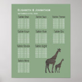 Clay Safari Giraffe, rustieke bruiloft zitgrafiek Poster (Voorkant)