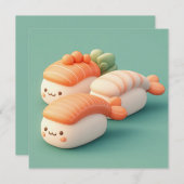 Clay Salmon and Shrimp Sushi Trio Postcard (Voorkant / Achterkant)