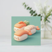 Clay Salmon and Shrimp Sushi Trio Postcard (Staand voorkant)