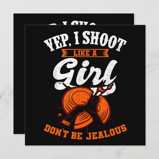 Clay schiet schiet op je, ik schiet als een meisje kaart (Voorkant / Achterkant)