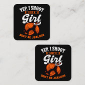 Clay schiet schiet op je, ik schiet als een meisje vierkante visitekaartje (Voorkant / Achterkant)