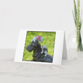 Clay Scotties op een Scottie Doorstop Kaart (Voorkant)