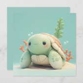 Clay Sea Turtle in Underwater Coral Reef Postcard (Voorkant / Achterkant)