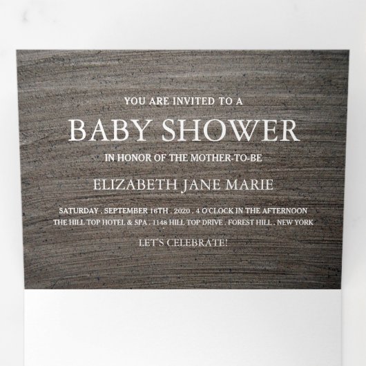 Clay Seahorse, Baby shower Suite Drieluik Uitnodiging (Binnenzijde eerst)