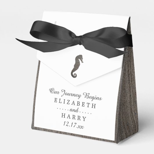 Clay Seahorse Beach Wedding Bedankdoosjes (Voorkant Zijde)